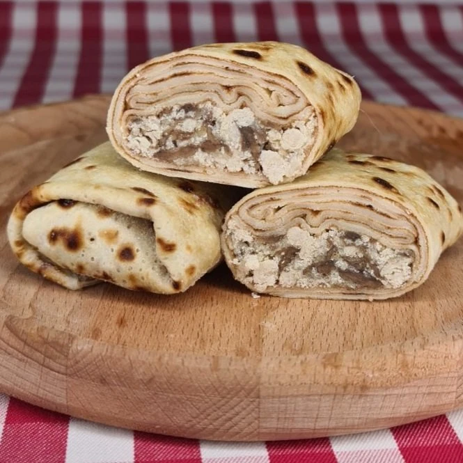 Блины с курицей и грибами