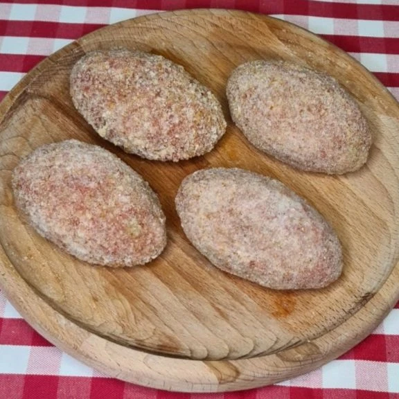 Зразы из свинины-говядины (начинка картошка с грибами)