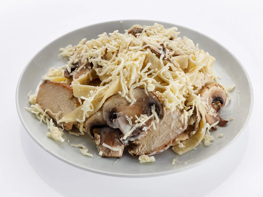 Паста Сливочная с Курицей и Грибами