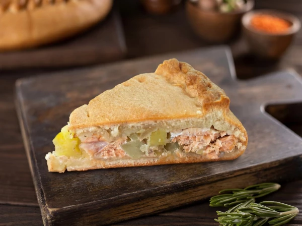 ПИРОГ С КРАСНОЙ РЫБОЙ И КАРТОФЕЛЕМ