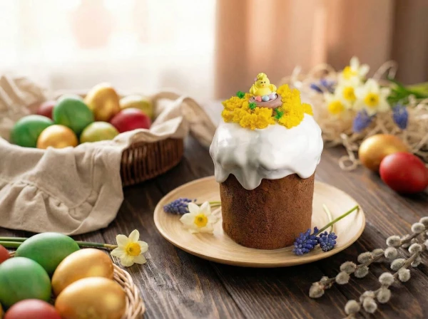 КУЛИЧ "ЦЫПЛЁНОК В КОРЗИНКЕ" КЕКСОВЫЙ 500 ГР