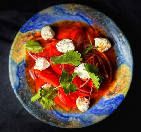 Узбекские томаты кимчи с мягким сыром