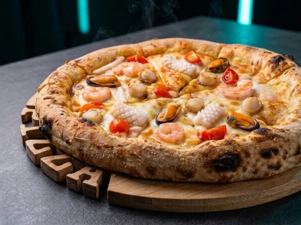 Пицца Том Ям с морепродуктами