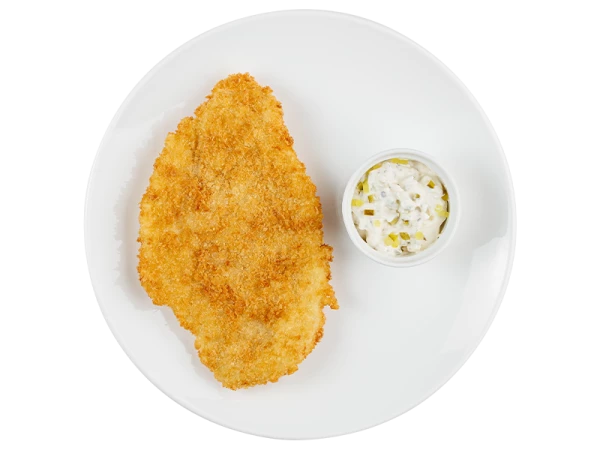 Шницель куриный с соусом тар-тар