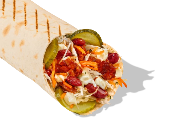 Наедастер в лаваше с фасолью барбекю