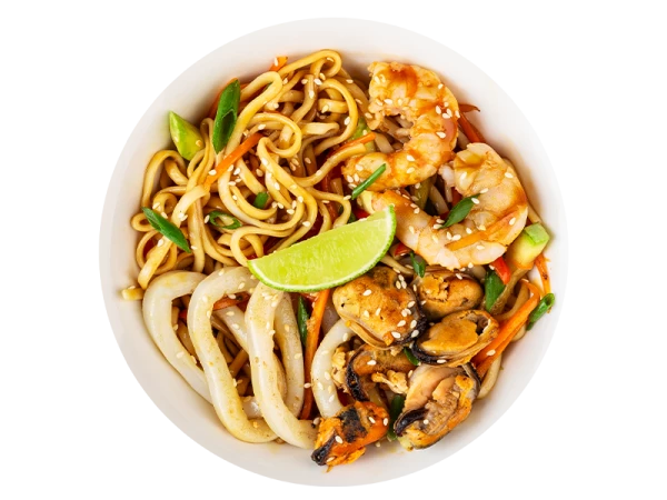 WOK Удон в Устричном соусе с Морепродуктами