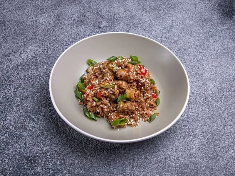 Рис с цыпленком  и соусом Терияки