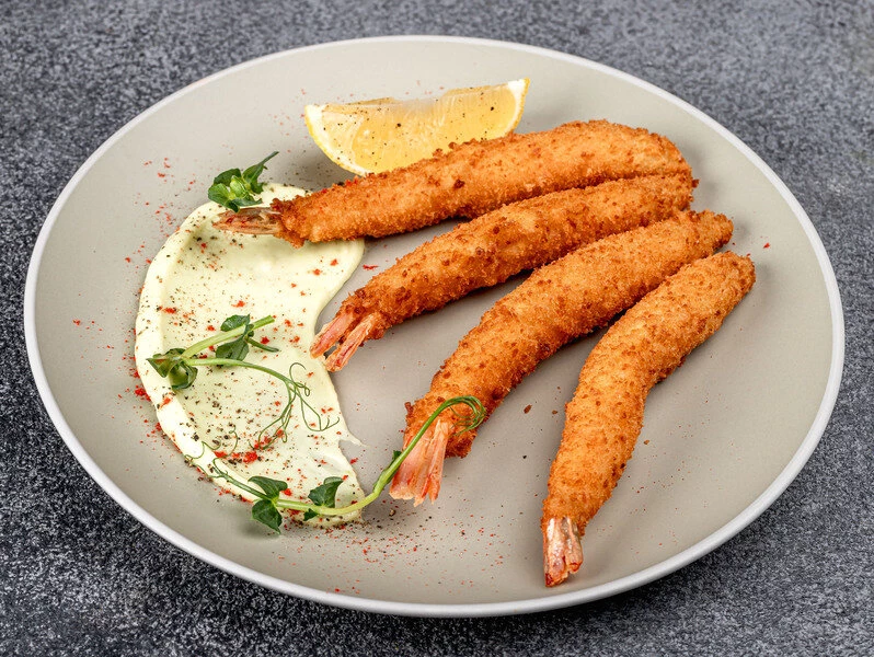 Креветки в темпуре с соусом Свит васаби