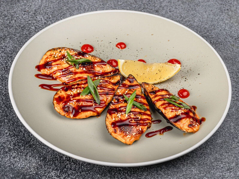 Запеченные мидии спайси