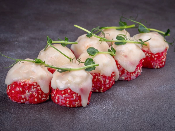 Запечённый ролл с кальмаром под сыром (8 шт)