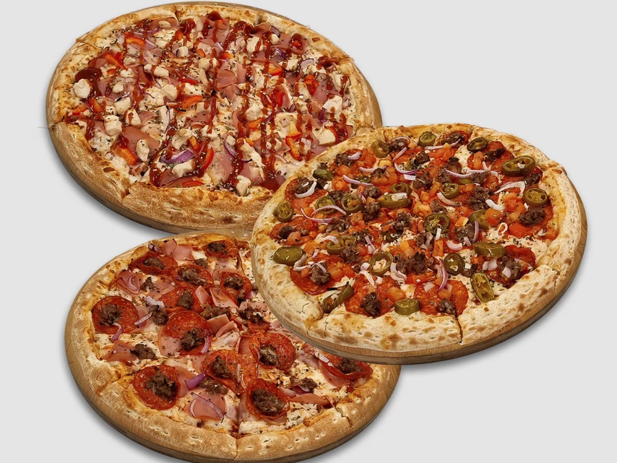 Мясное комбо из 3 пицц 30см