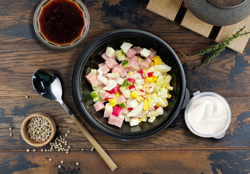 Окрошка мясная на квасе