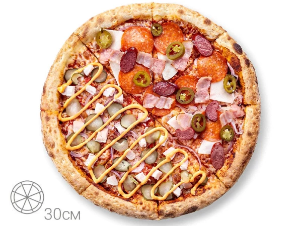 Пицца 1/2 Чили Хот и 1/2 Чикен Бургер