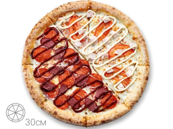 Пицца 1/2 Колбаски Чоризо и 1/2 Ранч