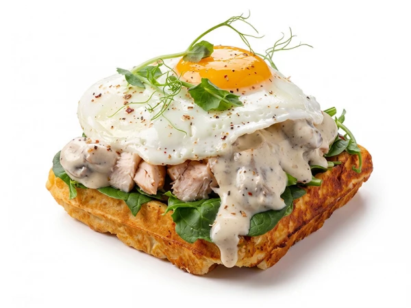 Венские вафли с копчёной куриной грудкой