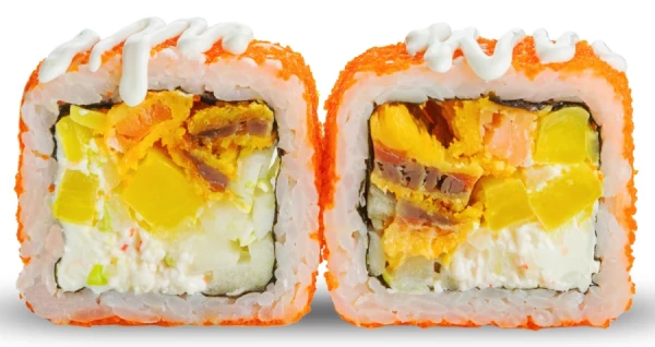 Мега с лососем темпура 5 шт