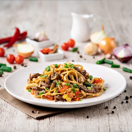 Удон с беконом