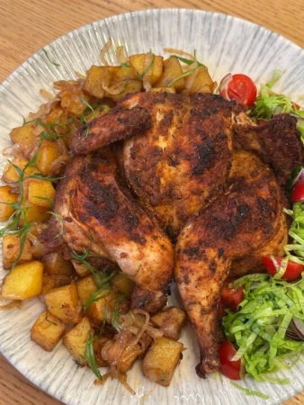 Запеченный цыпленок с хрустящей корочкой 