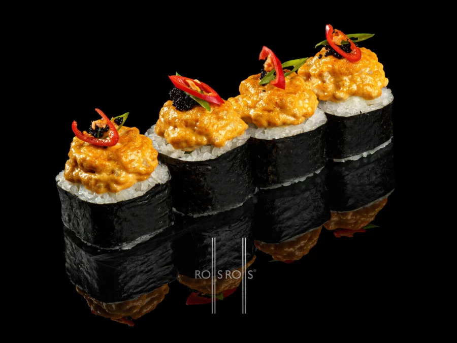 Запеченный ролл с лососем mini