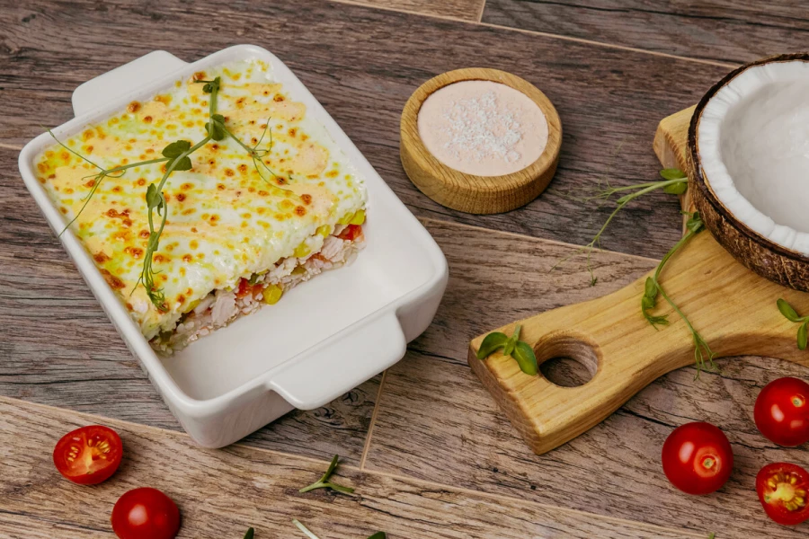 Рисовая лазанья с кокосовой курочкой