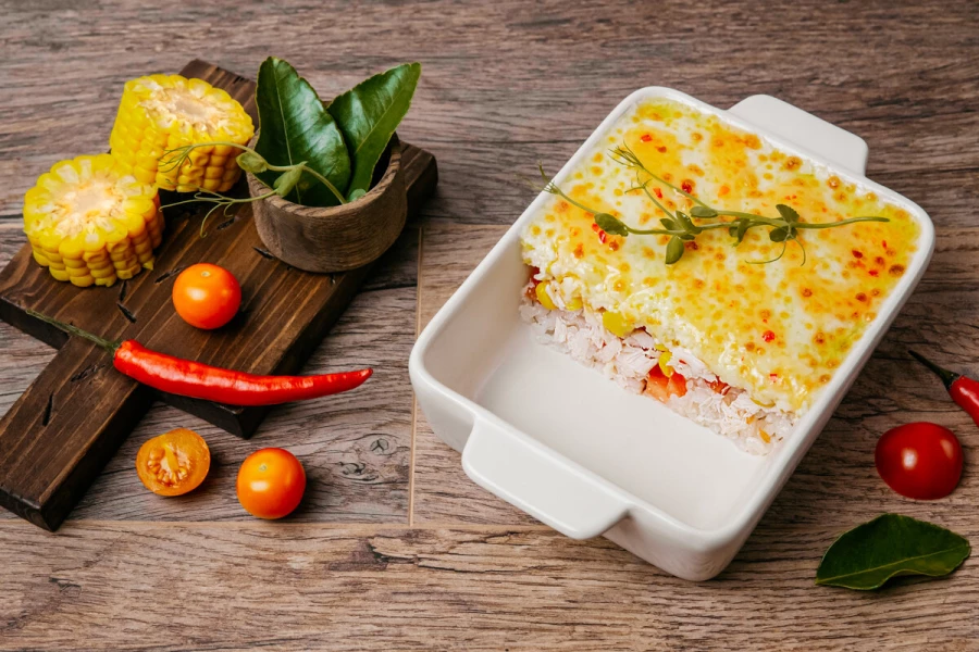 Рисовая лазанья с курочкой свит-чили