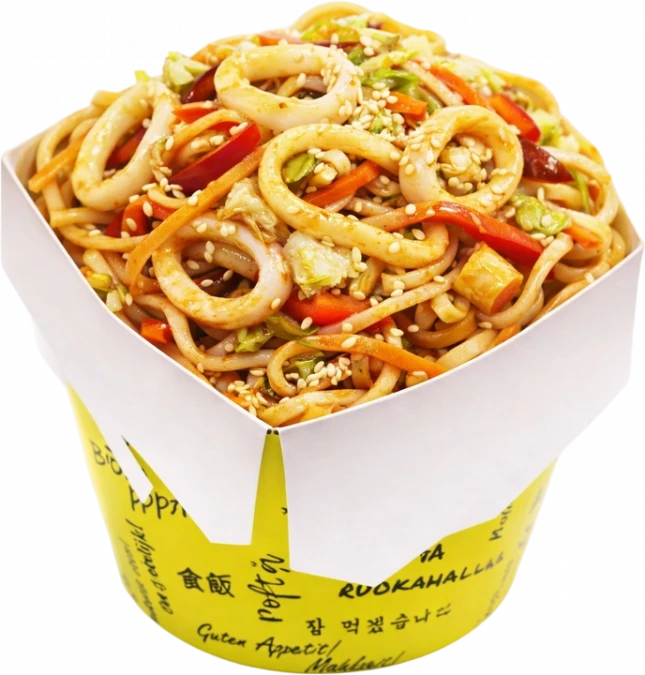 Wok с кальмарами