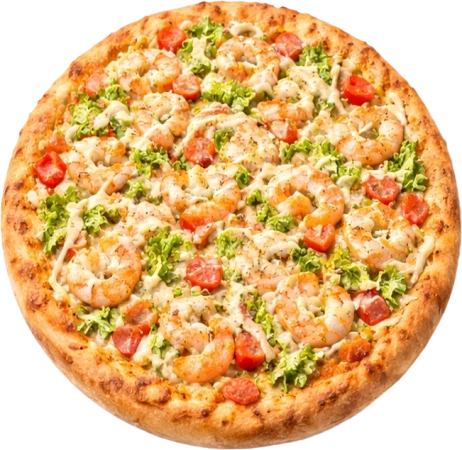 Пицца Цезарь с креветками