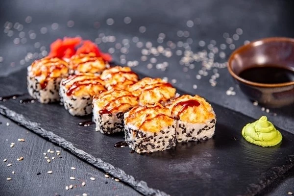 Запеченый с курицей и креветкой