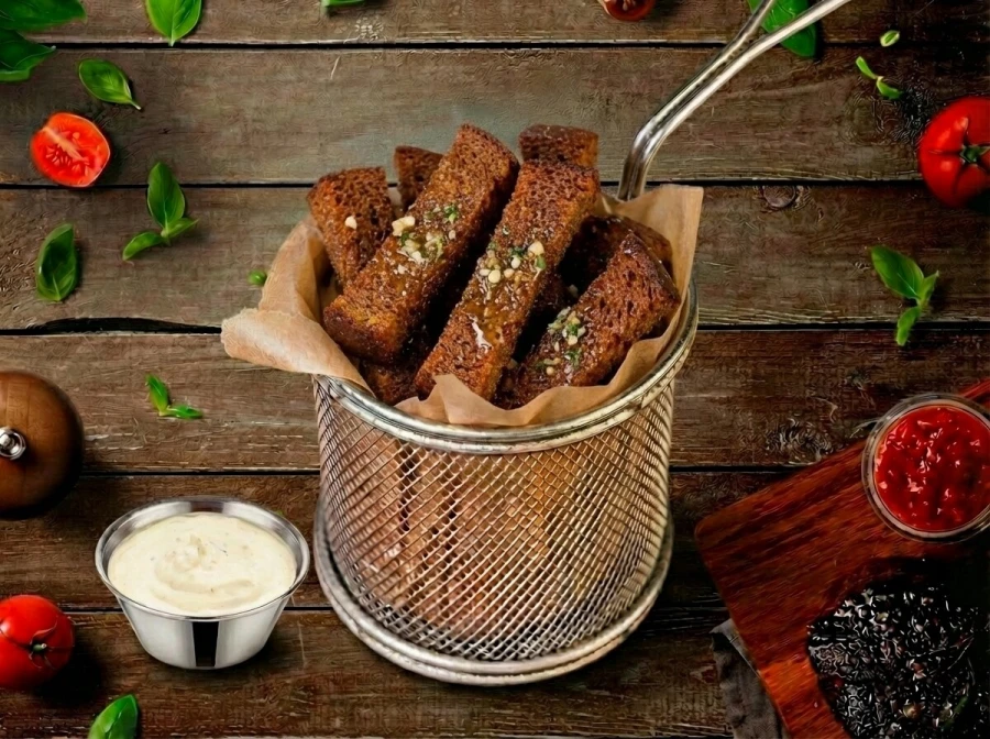 Гренки бородинские с чесноком