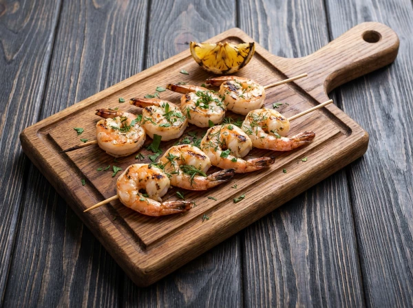 Шашлык из тигровых креветок