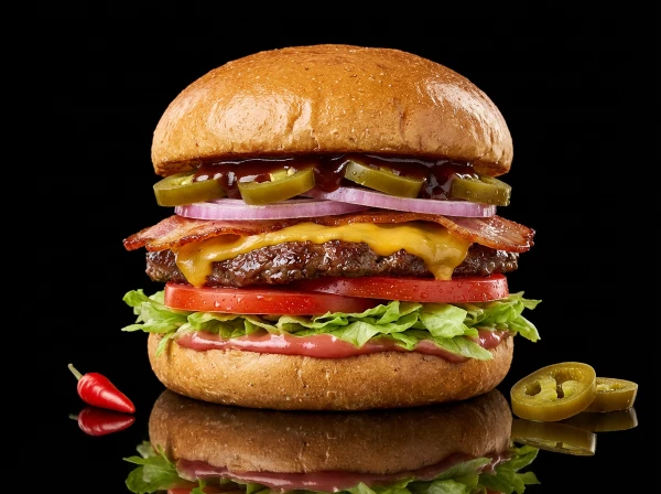 Бургер "BBQ острый" (котлета на выбор)