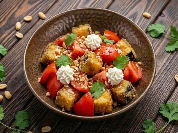 Салат с хрустящим баклажаном