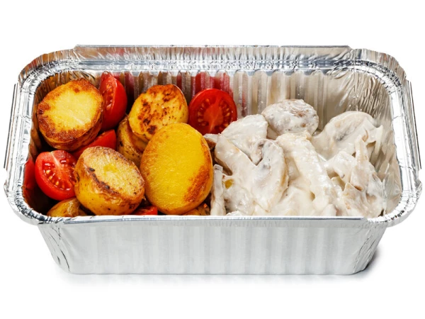 Картофель Бэби с куриной грудкой в сливочно-грибном соусе