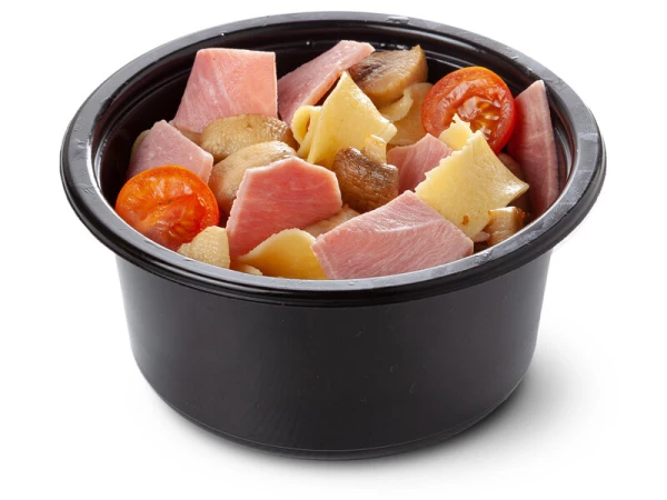 Паста с ветчиной и грибами