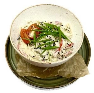 Удон с говядиной и овощами в сливочно-кокосовом соусе
