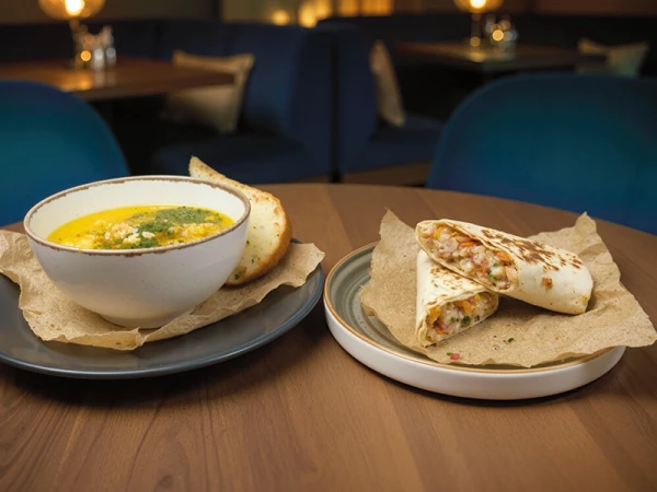 Наваристый куриный суп + Шаурма с курицей гриль