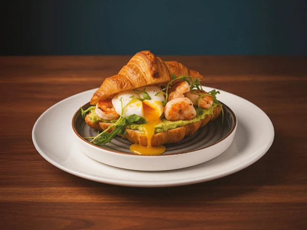 Круассэндвич с муссом из авокадо