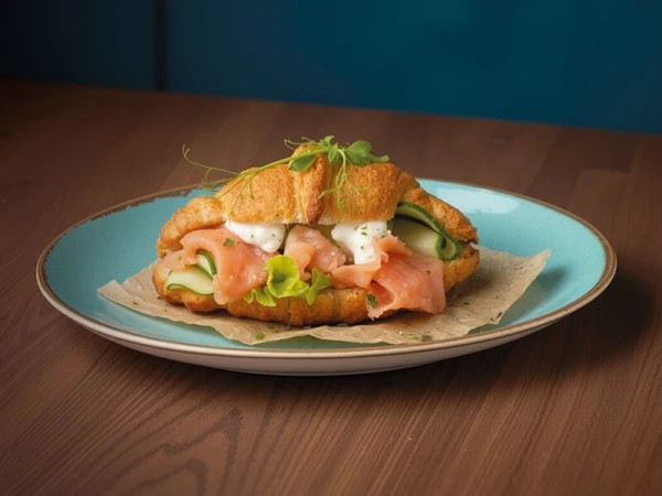 Круассэндвич с лососем