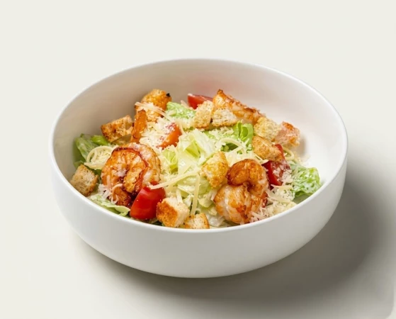 Салат Цезарь с креветками