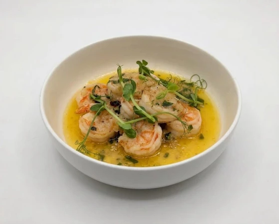 Креветки томленые в соусе Бер Блан
