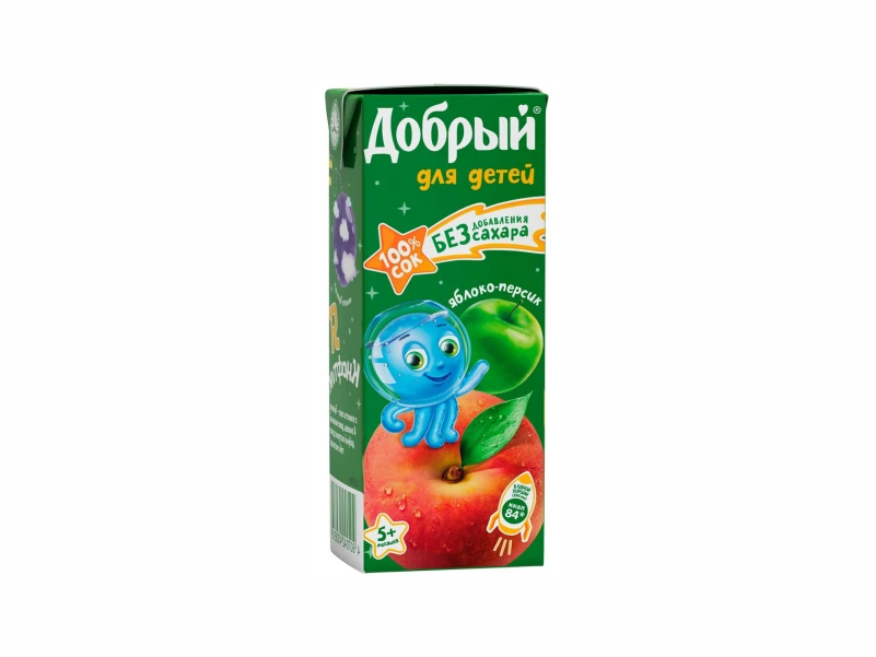 Сок детский в коробке яблоко-персик