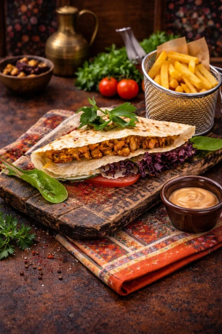 Чикен покет гриль с курицей и картофелем фри