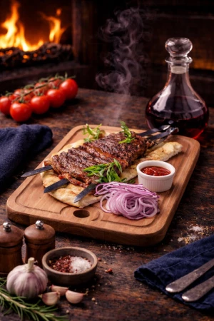 Барбекю по Ирландски из баранины с луком 