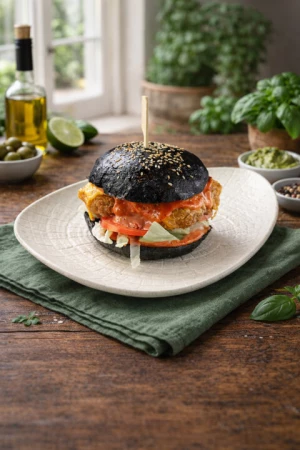 Блэк бургер с курицей