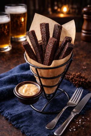 Чесночные гренки бородинские в пряной заправке