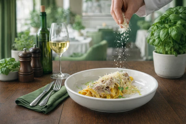 Феттучине с щековиной