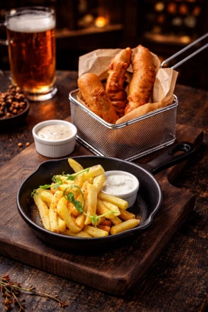 Фиш энд Чипс с картофелем фри