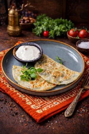 Кутаб с зеленью и сыром