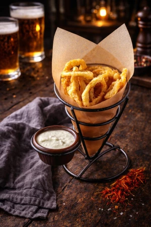 Луковые кольца в кляре 