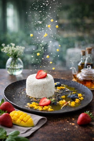 Рафаэлло с соусом манго